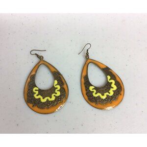 Bohemian Teardrop Earrings Glazed Dangle Very Cute